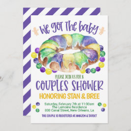 Mardi Gras Baby Couples Douche Uitnodiging