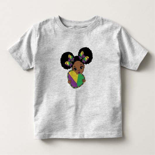 Mardi Gras Baby Meisje met Hart Kinder Shirts (Voorkant)