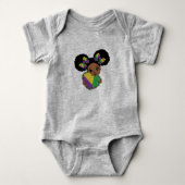 Mardi Gras Baby meisje met hart Romper (Voorkant)