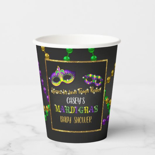 Mardi Gras Baby shower Cup Papieren Bekers (Voorkant)