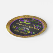 Mardi Gras Baby shower (goud) Papieren Bordje (Gekanteld)
