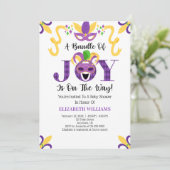 Mardi Gras Baby shower Kaart (Staand voorkant)