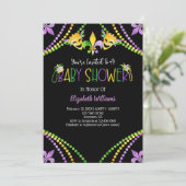 Mardi Gras Baby shower Kaart (Staand voorkant)