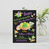 Mardi Gras Baby shower waterverf King Cake Kaart (Staand voorkant)