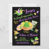 Mardi Gras Baby shower waterverf King Cake Kaart (Voorkant)