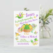 Mardi Gras Baby shower waterverf King Cake Kaart (Staand voorkant)