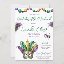 Mardi Gras Bachelorette-feestje Kaart