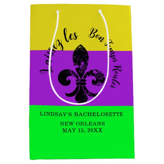 Mardi Gras Bachelorette Gift Bag Medium Cadeauzakje (Voorkant)