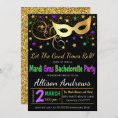 Mardi Gras Bachelorette Kaart (Voorkant / Achterkant)