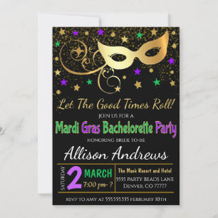 Mardi Gras Bachelorette Kaart
