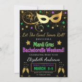 Mardi Gras Bachelorette Kaart (Voorkant)