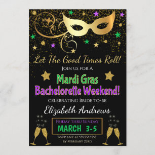 Mardi Gras Bachelorette Kaart