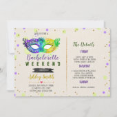 Mardi gras bachelorette Uitnodiging reisschema (Voorkant)