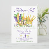 Mardi Gras Ball Uitnodiging (Staand voorkant)
