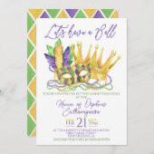 Mardi Gras Ball Uitnodiging (Voorkant / Achterkant)