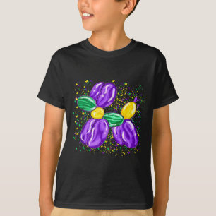 Mardi Gras ballon hond kostuum kralen mannen vrouw T-shirt