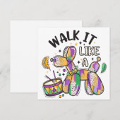 Mardi Gras Balloon Dog Feestdagenkaart (Voorkant / Achterkant)