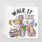 Mardi Gras Balloon Dog Feestdagenkaart (Voorkant)
