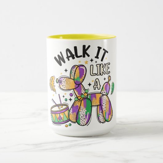 Mardi Gras Balloon Dog Mok (Midden)