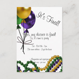 Mardi Gras Balloons Divorce Kaart