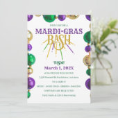 Mardi Gras Bash New Orleans Beads Kaart (Staand voorkant)