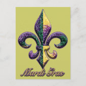 Mardi Gras bead Fleur de lis 2 Briefkaart (Voorkant)