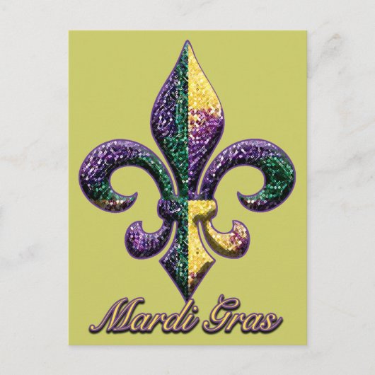 Mardi Gras bead Fleur de lis 2 Briefkaart (Voorkant)