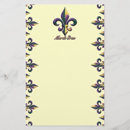 Mardi Gras bead Fleur de lis 2 Briefpapier (Voorkant)