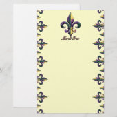 Mardi Gras bead Fleur de lis 2 Briefpapier (Voorkant / Achterkant)