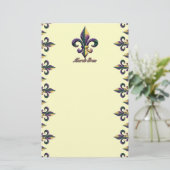 Mardi Gras bead Fleur de lis 2 Briefpapier (Staand voorkant)