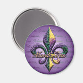 Mardi Gras bead Fleur de lis 2 Magneet (Voorkant / Achterkant)