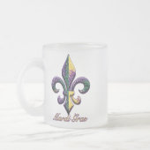 Mardi Gras bead Fleur de lis 2 Matglas Koffiemok (Links)