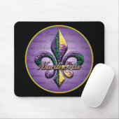 Mardi Gras bead Fleur de lis 2 Muismat (Met muis)