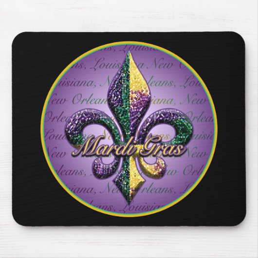 Mardi Gras bead Fleur de lis 2 Muismat (Voorkant)
