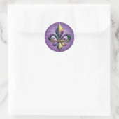 Mardi Gras bead Fleur de lis 2 Ronde Sticker (Tas)