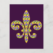 Mardi Gras bead Fleur de lis Briefkaart (Voorkant)