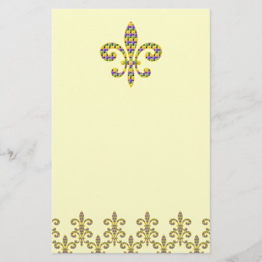 Mardi Gras bead Fleur de lis Briefpapier (Voorkant)
