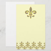 Mardi Gras bead Fleur de lis Briefpapier (Voorkant / Achterkant)