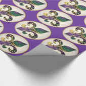 Mardi Gras Bead Fleur de lis Cadeaupapier (Hoek)