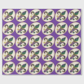 Mardi Gras Bead Fleur de lis Cadeaupapier (Vlak)