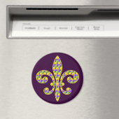 Mardi Gras bead Fleur de lis Magneet (Insitu (Vaatwasser))