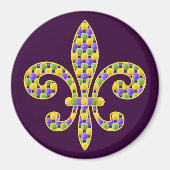 Mardi Gras bead Fleur de lis Magneet (Voorkant)