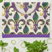 Mardi Gras Bead Fleur de lis Theedoek (Gevouwen)