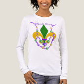 Mardi Gras Bead Necklace and Fleur de Lis Tri-Blend Shirt (Voorkant volledig)