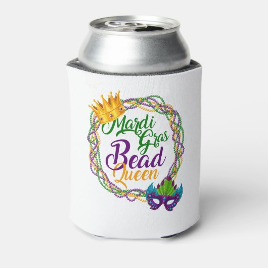 Mardi Gras Bead Queen Fat Dinsdag Blikjeskoeler (Blikje Achterkant)