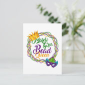 Mardi Gras Bead Queen Fat Dinsdag Briefkaart (Staand voorkant)
