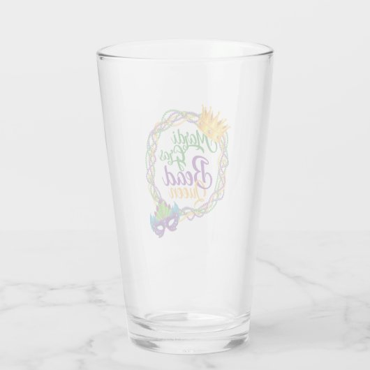 Mardi Gras Bead Queen Fat Dinsdag Glas (Achterkant)