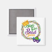 Mardi Gras Bead Queen Fat Dinsdag Magneet (Voorkant / Achterkant)