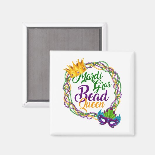 Mardi Gras Bead Queen Fat Dinsdag Magneet (Voorkant / Achterkant)