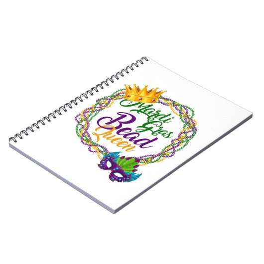 Mardi Gras Bead Queen Fat Dinsdag Notitieboek (Linkerzijde)